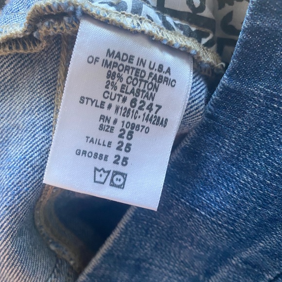 NWOT GOLDSIGN High Rise Blue Denim Shorts 25 fits 0/1 - Picture 7 of 7